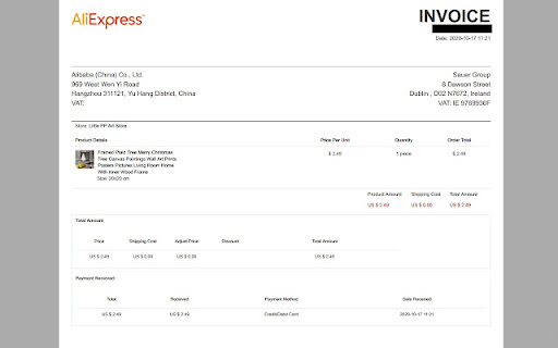 AliExpress Invoice - AliInfinity