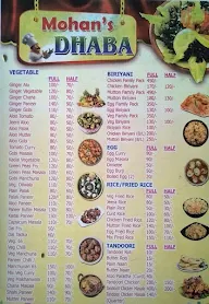 Mohan's Dhaba menu 1