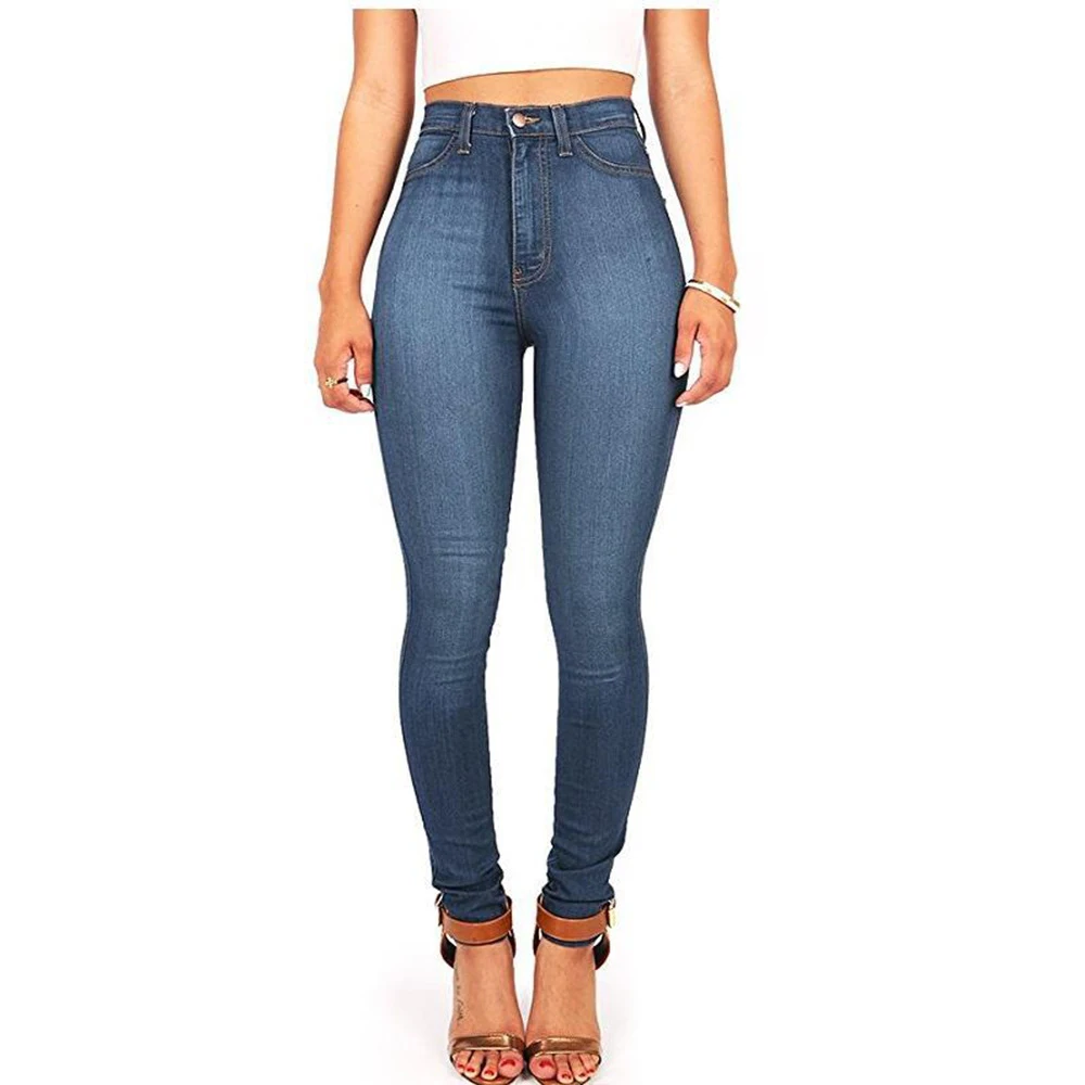 Title 4, Jeans femininas de cintura alta com stretch e m...