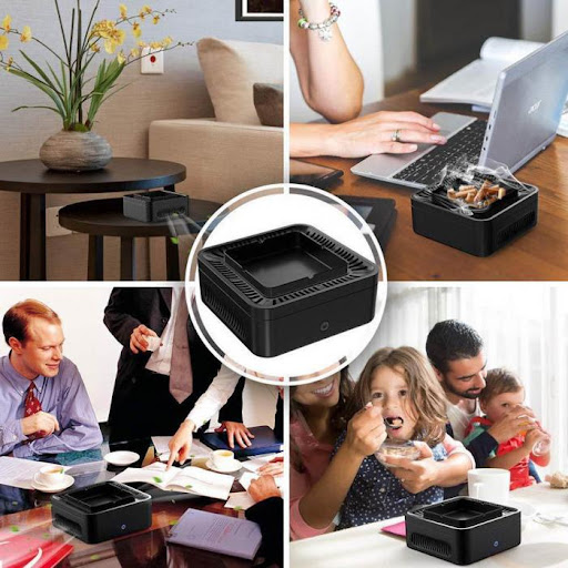 Title 6, Ashtray Portable USB Rechargeable Smokeless Ash...