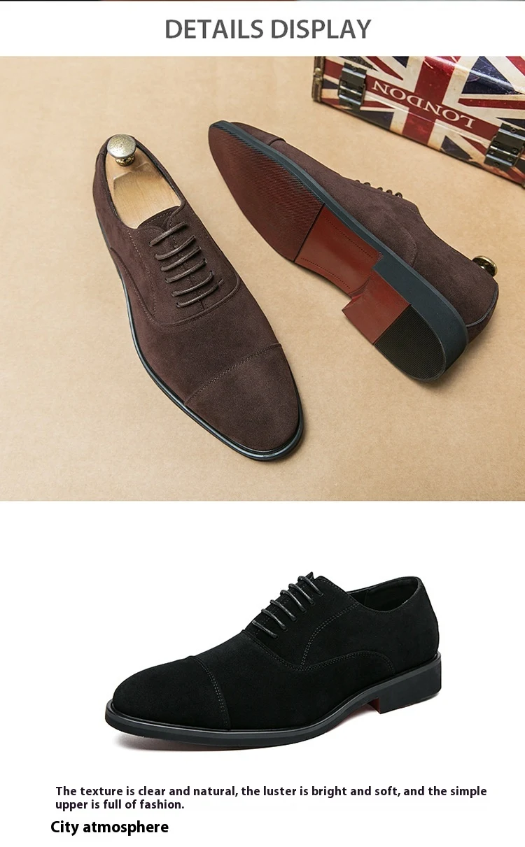 Title 13, Buzlu görünümlü, business casual deri ayakkabıl...
