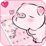 Cover Image of Download Pink Cute Love Piggy Theme 1.1.1 APK