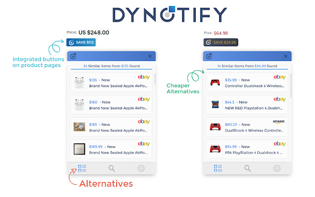 DyNotify - Online Shopping Assistant chrome extension