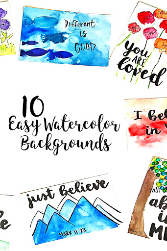 Would you like to be able to create easy watercolor backgrounds to add to your hand lettering or modern calligraphy that will only take you a few minutes to create?  I'm going to walk you step-by-step through creating 10 easy watercolor backgrounds. These are backgrounds I have personally used myself. They are easy and don't take a lot of skill. Anyone can do these. By simply taking a few minutes to add a watercolor background to your lettering pieces it can take your artwork to the next level. #watercolor 
