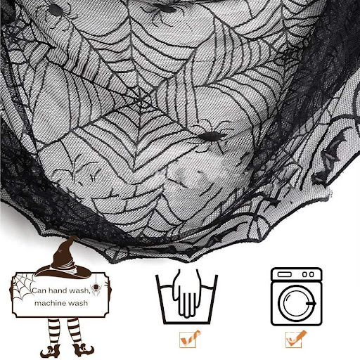 Title 2, Halloween Bat Tablecloth Lace Spider Web. Dress...