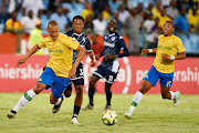 Wayne Arendse of Mamelodi Sundowns and Rowan Human of Bidvest Wits during the Absa Premiership match between Mamelodi Sundowns and Bidvest Wits at Loftus Versfeld Stadium on January 07, 2020 in Pretoria, South Africa. 