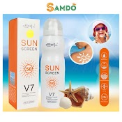 Xịt Chống Nắng Trắng Da Sun Screen V7 Nâng Tone Chống Nước Không Bết Dính Kem Chống Nắng Mặt Body Spf50+