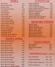 Dosawala menu 1