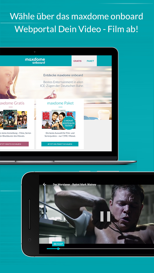 Android application maxdome onboard Player screenshort