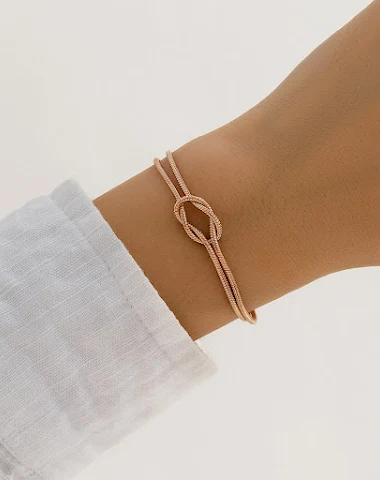 Eenvoudige knoop slangenbot armband - 2