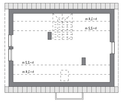 Kropla nadziei - wariant III - M185c - Rzut poddasza do indywidualnej adaptacji (42,1 m2 powierzchni użytkowej)