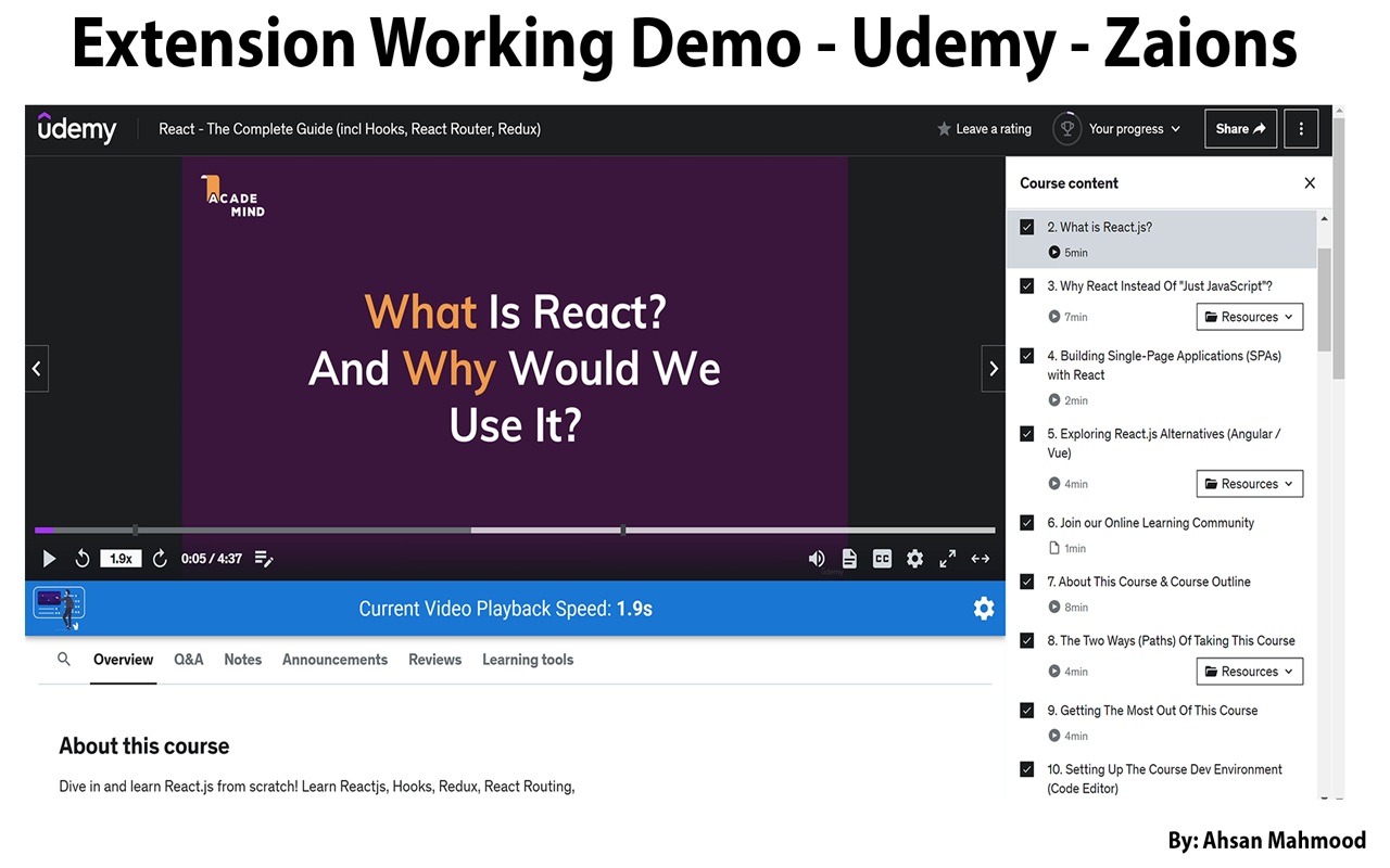 Udemy Video Playback Speed Controls Preview image 5