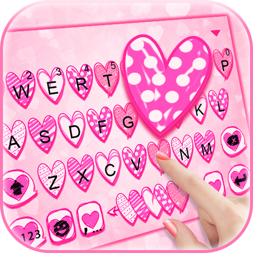 Doodle Love Pink Keyboard Theme