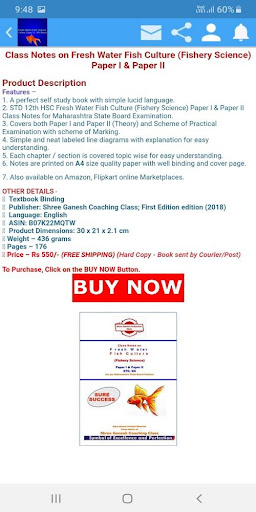 Notes Fresh Water Fish Culture Fishery MH Board