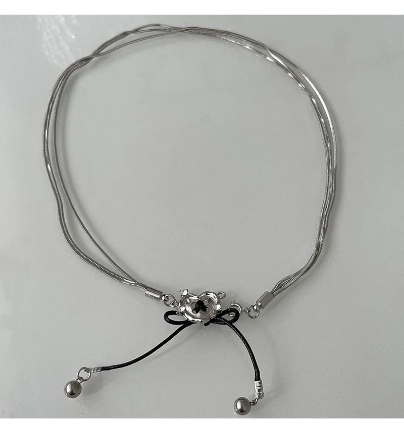 Title 5, Collar con lazo de costura Love Button, adorno ...