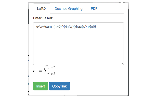 LaTeX, Desmos, and PDF extension