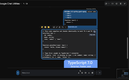 Google Chat Utilities screenshot 2