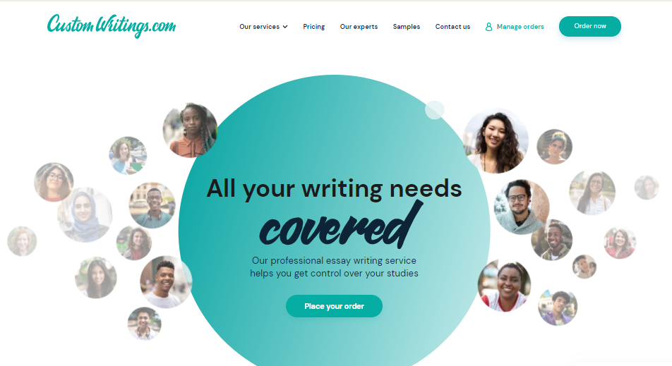 The Custom Writing homepage: Best Ph.D dissertation writing services