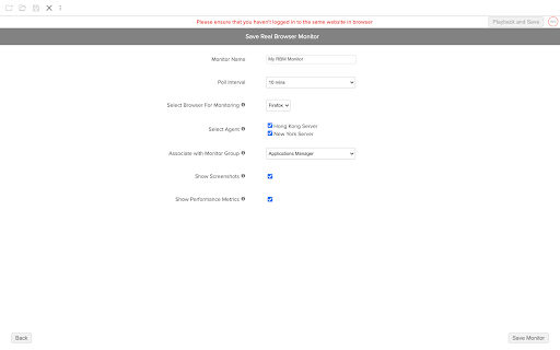 Applications Manager Web Transaction Recorder