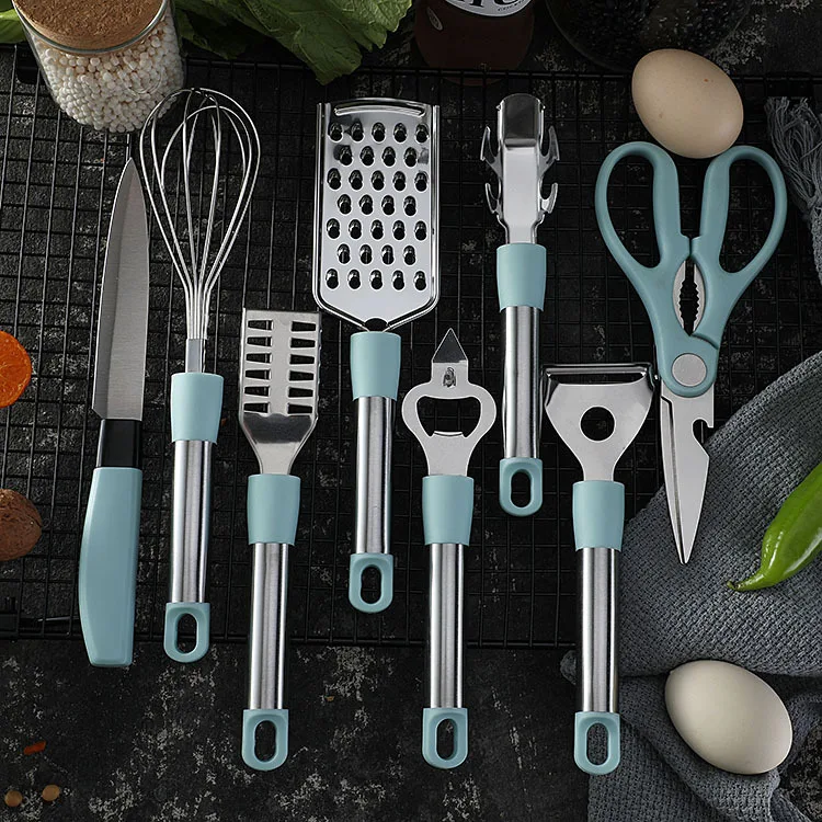 6-piece Stainless Steel Kitchen Tool Set. Cook with ease and efficiency using these durable and stylish kitchen essentia