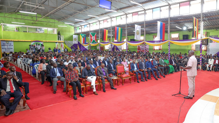 President William Ruto addressing worshippers at Revival Sanctuary of Glory in Riruta Satellite, Dagoretti South, on October 22, 2023