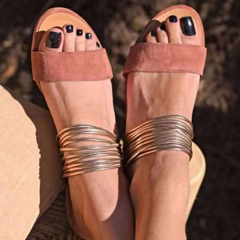 Title 6, Sandales Plates Grandes Tailles pour Femme Conf...