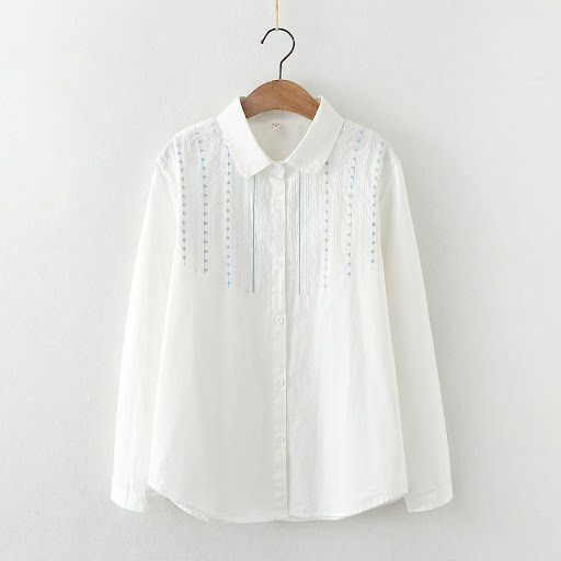 Title 6, Womens Embroidered Lace Fungus Collar Loose Lo...