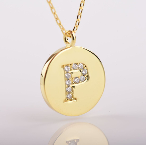 Title 8, Single Studded Letter Necklace