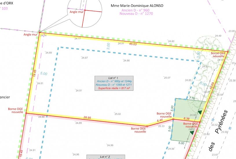  Vente Terrain à bâtir - 817m² à Orx (40230) 