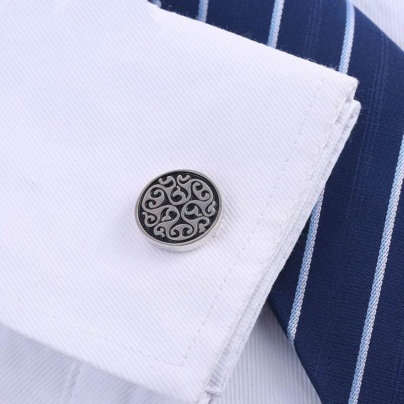 Boutons de manchette motif palais européen et américain pour hommes – Boutons de chemise française – Élégance et raffinement intemporel