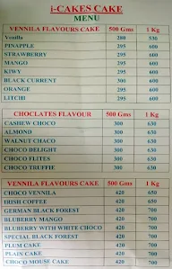 I Cakes menu 1