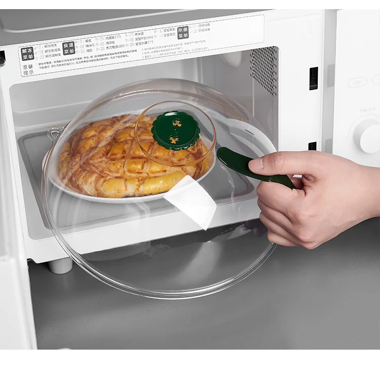 Couvercle rond transparent pour micro-ondes, anti-éclaboussures, pour aliments et légumes, housse anti-poussière domestique.