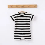 Black And White Striped Romper