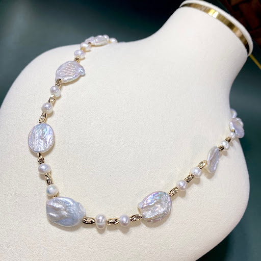 Title 2, New Natural Baroque Pearl Necklace for women. E...