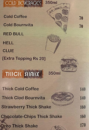 Food On Call menu 