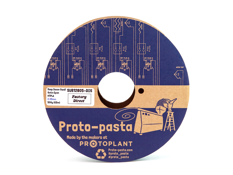 Proto-Pasta "Deep Ocean Swell" Satin Cyan HTPLA - 2.85mm (0.5kg)