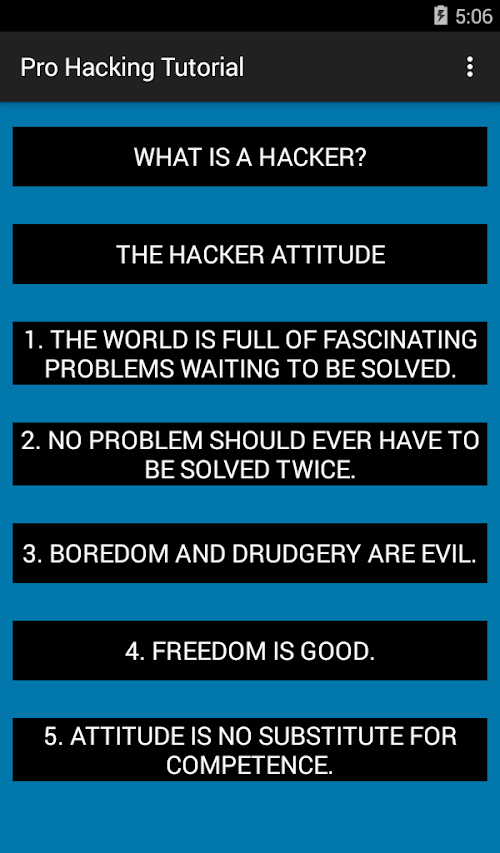 Android application Pro Hacking Tutorial screenshort