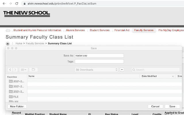 New School CSV Roster Generator chrome extension