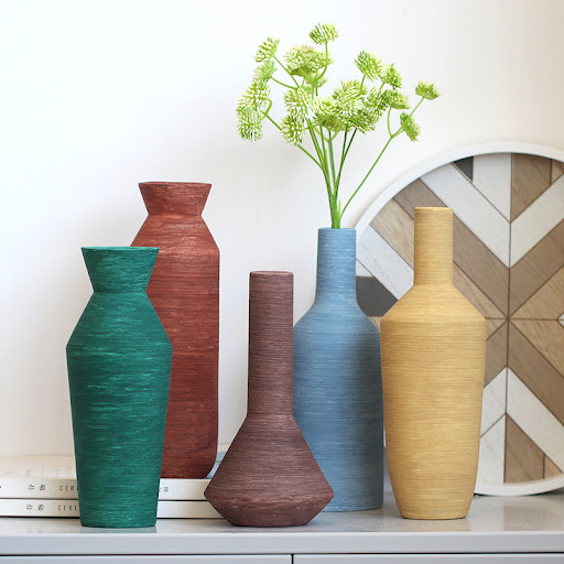 Title 3, Ceramic Vase Brushed Nordic Modern Minimalist E...