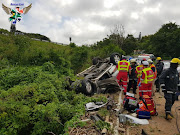 Five dead after Jeep rolls down embankment near Durban.