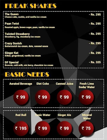 Duty Free | Vayu Bar menu 