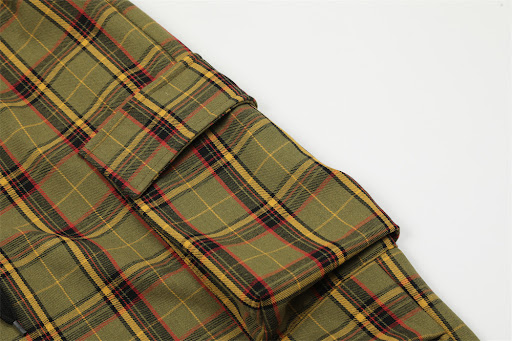 Title 10, Mens Plaid Cargo Pocket Casual Trousers Comfor...