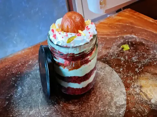 Gulab Jamun Red Velvet Jar Cake