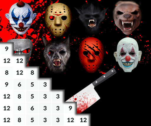 Coloring Scary Masks Pixel Art Game