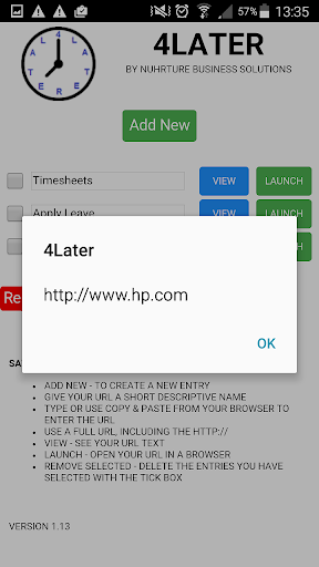 Save Web Pages URLs, Save Web Links All 4LATER