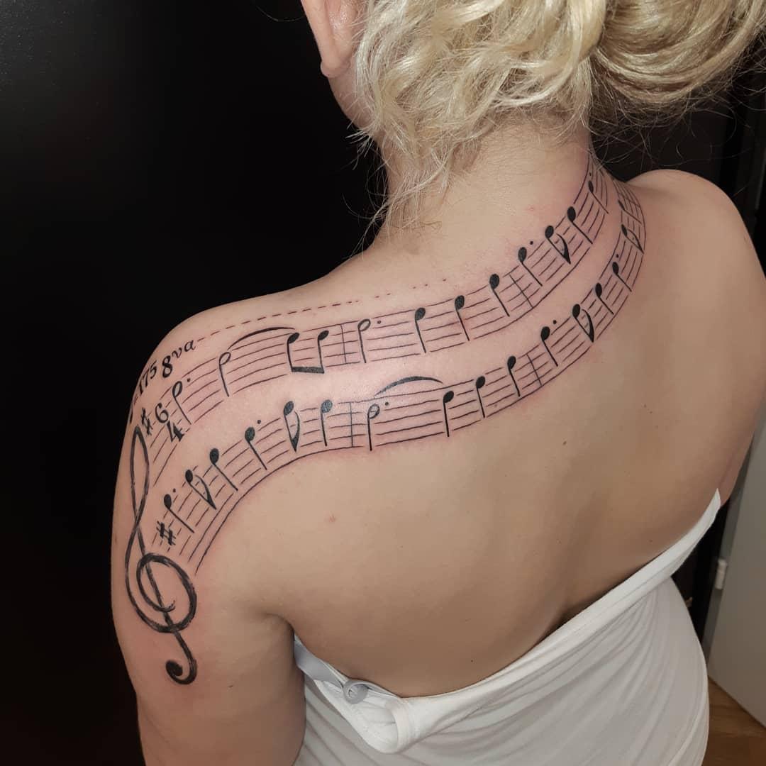 Musical Instrument Note Tattoos