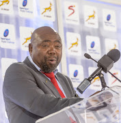 Minister Thulas Nxesi speaking during the Launch of SuperSport Rugby Challenge at Bill Jardine Stadium on April 10, 2017 in Johannesburg.