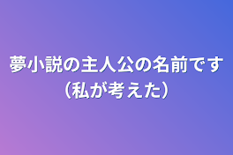 夢小説の主人公の名前です（私が考えた）