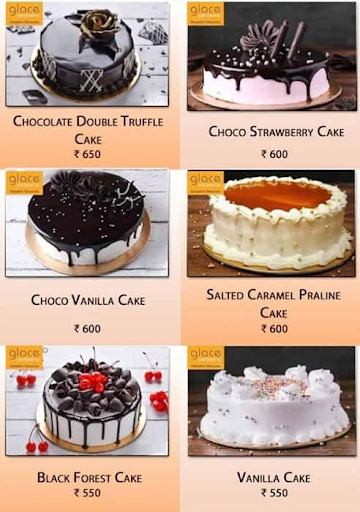 Glace Patisserie menu 