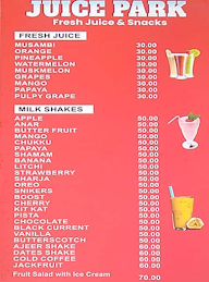 Juice Park menu 1